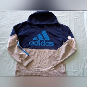Adidas Kids Navy and Light Gray Hoodie